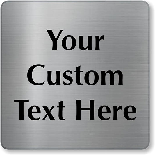 SmartSign Custom Steel Sign - 6" x 6", 40 mil Stainless Steel Metal, Personalized Engraved Sign for Business, Office, Door, Wall, Heavy-Duty Premium Engraved Steel Plaque, Silver and Black