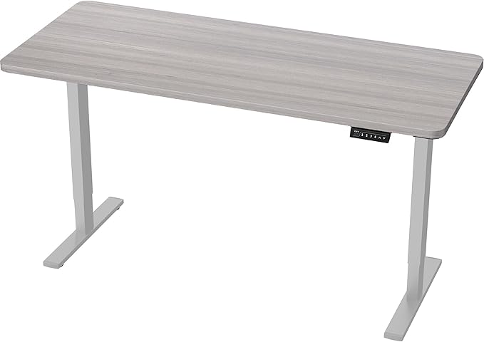 VIVO Electric 60 x 24 in Standing Desk, Memory Height Adjustment, 1B Series, Holds 220 lbs, One-Piece Dark Gray Top, Gray Frame, DESK-KIT-1G6G