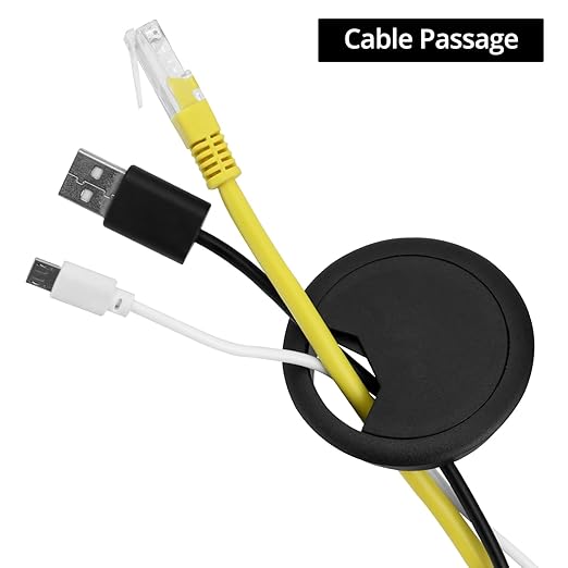 QWORK Desk Grommet –100 Pack 2 in Cable Gromme, Plastic Desk Cable Hole Cover Organizers, Black