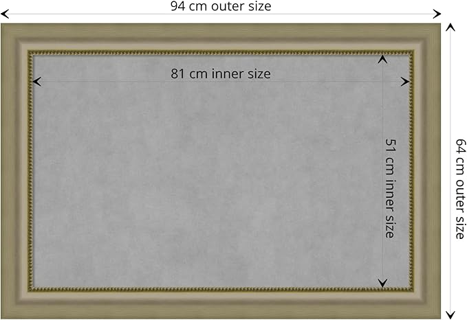 Amanti Art Silver Framed Magnetic Board 25x37 Large Vision Board for use with Magnets, 100% Metal Sheet to Display Items as Office Decor or for Home Organization in mudroom, Kitchen or Kids Room