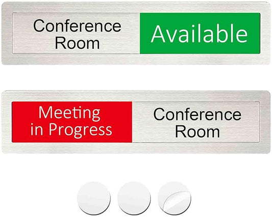 Available or Meeting in Progress Privacy Sign,Vacant Occupied Sign for Home Office Hotles Hospital Conference Room,In Use Available Slider Door sign Tells Whether Room Vacant or Occupied,7'' x 1.5'' -