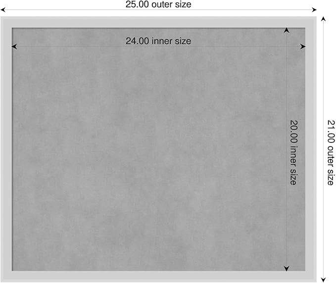 Amanti Art Silver Framed Magnetic Board 21x25 Medium Vision Board for use with Magnets, 100% Metal Sheet to Display Items as Office Decor or for Home Organization in mudroom, Kitchen or Kids Room