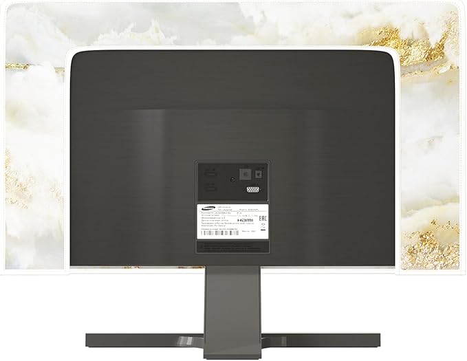Baocicco White Gold Waterproof TV Display Screen Cover with Abstract Texture Marble Design 40, 41, 42，43 Inch Television Covers Sleeve Compatible with LCD LED PC Desktop and Home Hanging TV