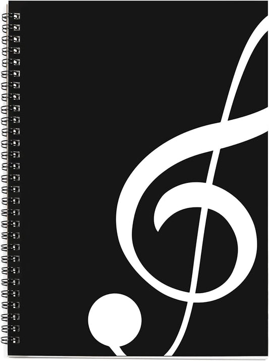 MAXCURY Blank Sheet Music Composition Manuscript Staff Paper Art Music Notebook Black 100 Pages 26x19cm (Black)