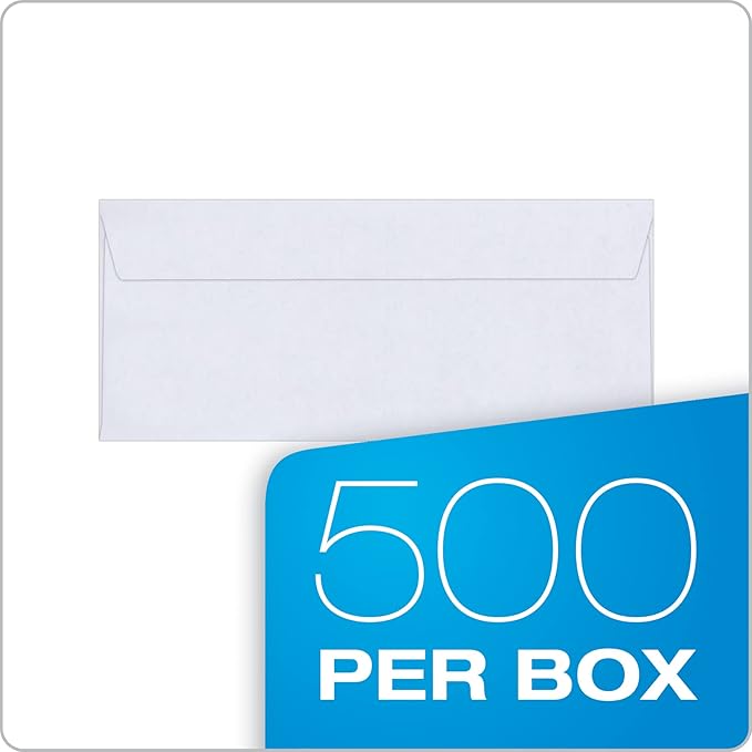 Columbian #9 Security Envelopes, 500 Pack, Double Window Self Seal Envelopes for Invoices and Business Mailings, 3-7/8" x 8-7/8", Durable 24 lb White Paper