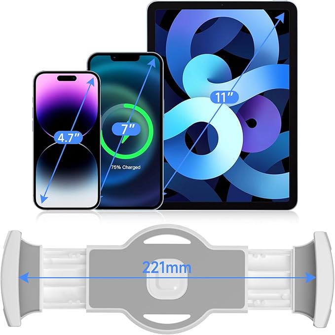 suptek Aluminum Tablet Desk Mount Stand 360° Flexible Cell Phone Holder for iPad, iPhone, Samsung, Asus and More 4.7-11 inch Devices, Good for Bed, Kitchen, Office (YF208BW)