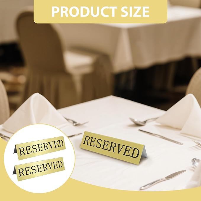6PCS Reserved Table Signs Set,Reserved Seating Signs for Weddings and Important Events, Table Card Holders,Suitable for Reserving Seating in Restaurant Tables