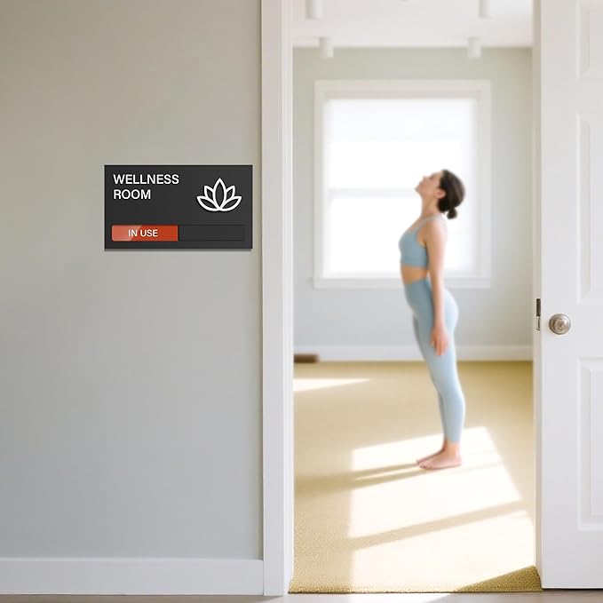 Wellness Room Sign, Do Not Disturb Office Door Signs, Available In Use Sign, Privacy Slide Door Signs Tell Whether Wellness Room Vacant or Occupied