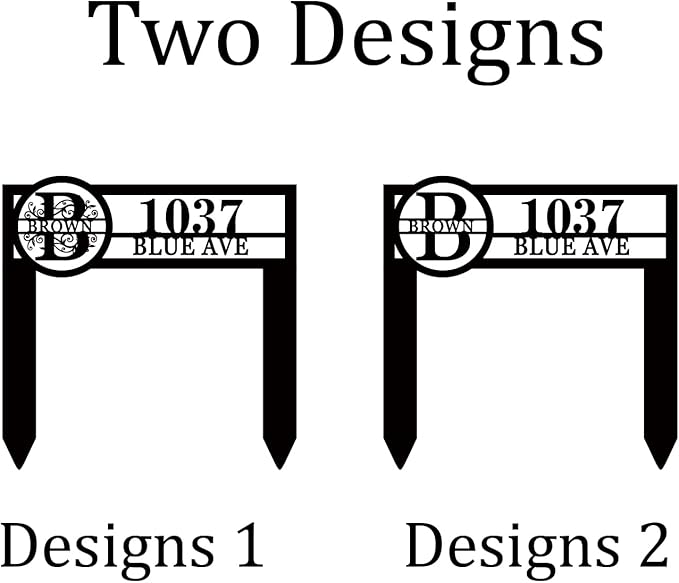 Personalized Metal Adress Sign With Stakes，Home Address Signs for House,Custom Yard Signs for Houses with Stakes,Address Signs house number signs for Yard, House Numbers for Outside