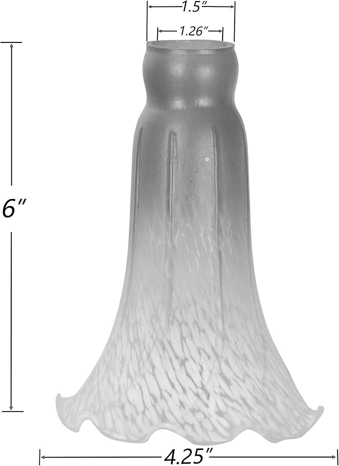 Bieye LS14 Lily Flower Blown Glass Lampshade (Yellow Blue, Opening I.D. 1.26" x O.D. 1.5")
