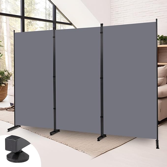 Room Divider 6FT Single Panel Privacy Screen, 102'' Wide Fabric Indoor Room Divider Wall Divider for Room Separation, Portable Room Partitions and Dividers Freestanding Temporary Wall Room Separators