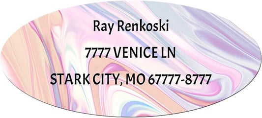 Made in USA Custom Return Address Stickers Labels Customized Mailing Label for Envelopes, Personalized Self Adhesive Flat Sheet Oval Labels