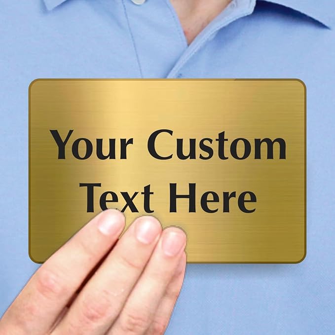 SmartSign Custom Brass Sign - 4" x 6", 40 mil REAL Bugle Brass Metal, Personalized Name Door Sign, Heavy-Duty Premium Engraved Door/Wall Mount Plaque for Business/Office, Gold and Black