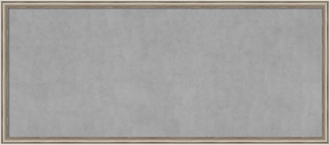 Amanti Art Silver Framed Magnetic Board 22x50 Oversize Vision Board for use with Magnets, 100% Metal Sheet to Display Items as Office Decor or for Home Organization in mudroom, Kitchen or Kids Room