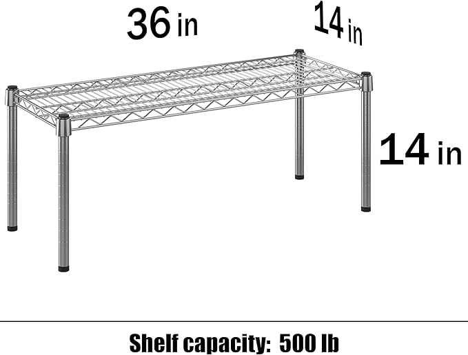 Regal Altair 14" Deep x 36" Wide x 14" Height Wire Shelving Kit | 1-Tier | NSF Commercial Storage Rack Unit