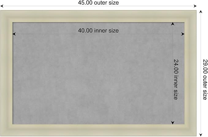 Amanti Art Silver Framed Magnetic Board 29x45 Large Vision Board for use with Magnets, 100% Metal Sheet to Display Items as Office Decor or for Home Organization in mudroom, Kitchen or Kids Room