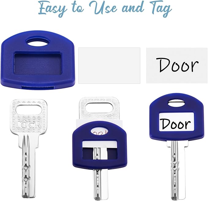 Blulu 80 Pcs Key Labels Key Color Covers Caps Tags Covers Set Plastic Keys Identifier Rings Toppers for Tags Organization House, 2 Styles(Vintage Color)