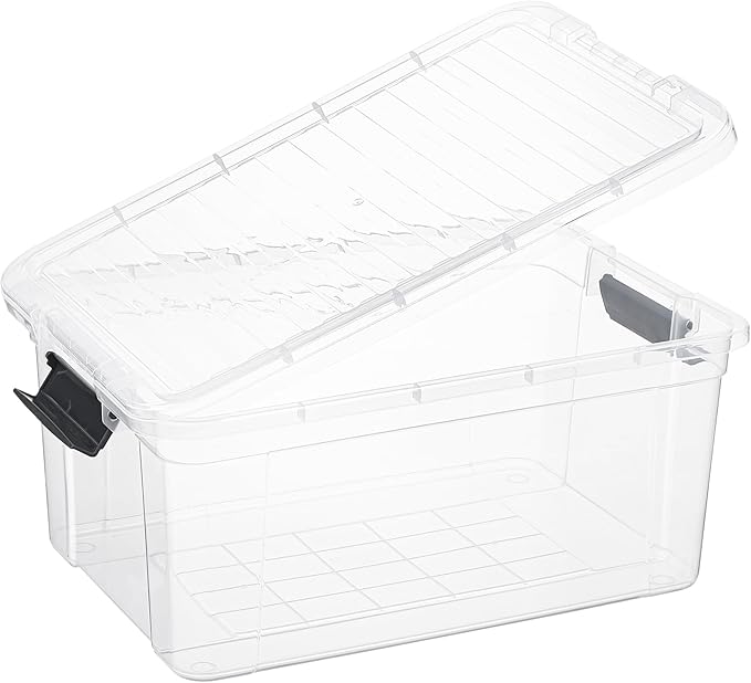 Superio Clear Storage Boxes with Lids, 21 Quart Plastic Container Bins for Organizing, Stackable Crates, BPA Free, Non Toxic, Odor Free, Organizers for Home, Office and Dorm, 4 Pack