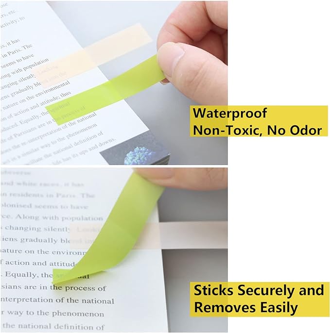 ELII 5400PCS Books Tabs for Annotating,Sticky Tabs Clear Sticky Notes, Morandi Page Markers for Notebooks, Multi-Colored Writable and Repositionable Book Flags Strip