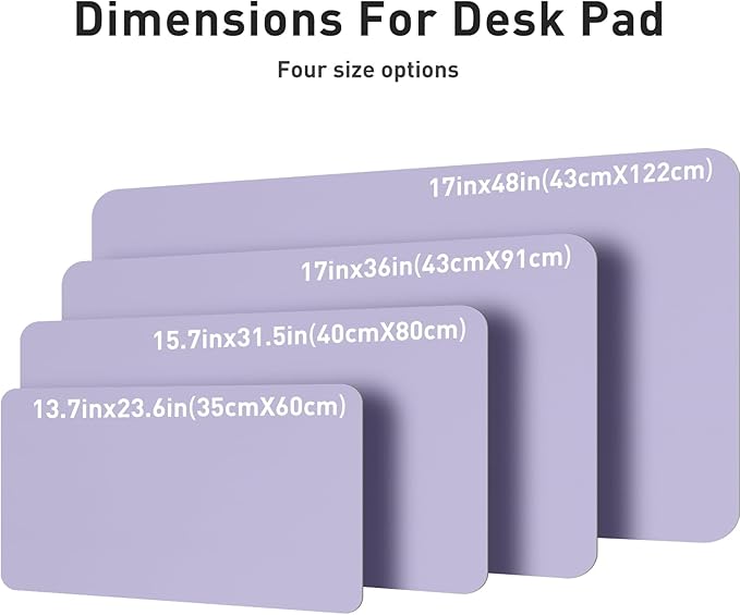 Aothia Leather Desk Pad Protector, Large Mouse Pad, Office Desk Mat, Non-Slip PU Leather Desk Blotter, Laptop Desk Pad, Waterproof Desk Writing Pad for Office and Home (23.6" x 13.7", Lavender)