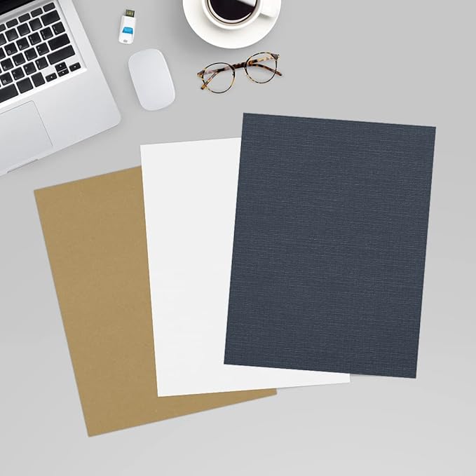 LUXPaper 8.5" x 11" Cardstock | Letter Size | Nautical Blue Linen | 100lb. Cover | 500 Qty