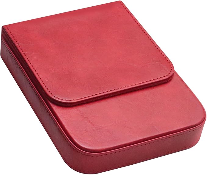 MIVLXLX Leather 6 Fountain Pen/Pencil Tray Case, Handmade, Magnetic Closure with Drawer Design, Gift Choice for Man/Woman/Office, 6 Slots（red）