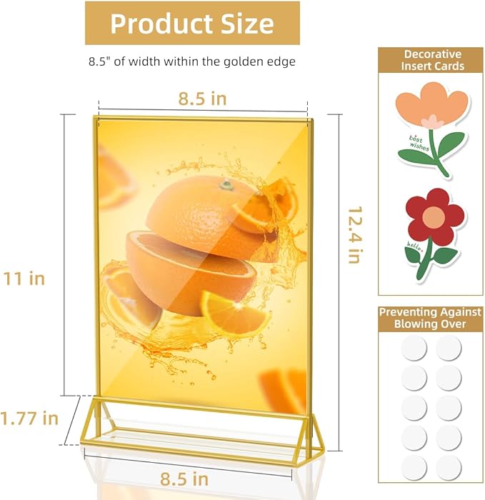 PPH-Sisy Acrylic Sign Holder 8.5X11 Double Sided Table Flyer Holder , Plastic Acrylic Display Stand for Home Office Shop Restaurant (12pcs)