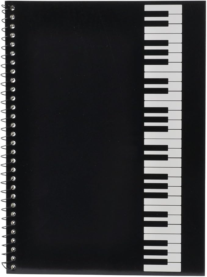 10 Pcs Music Notebook,Music Staff Notebook,50 Sheets/100 Pages Blank Sheet Music Notebook,Music Manuscript Paper,Manuscript Paper Notebook,Spiral NotebookMusic Writing Composition Notebook (10 Pcs Piano Keyboard Black)