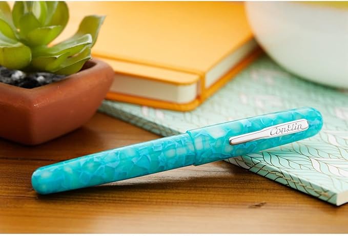 Conklin All American Fountain Pen in Turquoise Serenity – Extra Fine Nib, Elegant Design & Precision Craftsmanship – Ideal Gift for Professionals & Pen Collectors