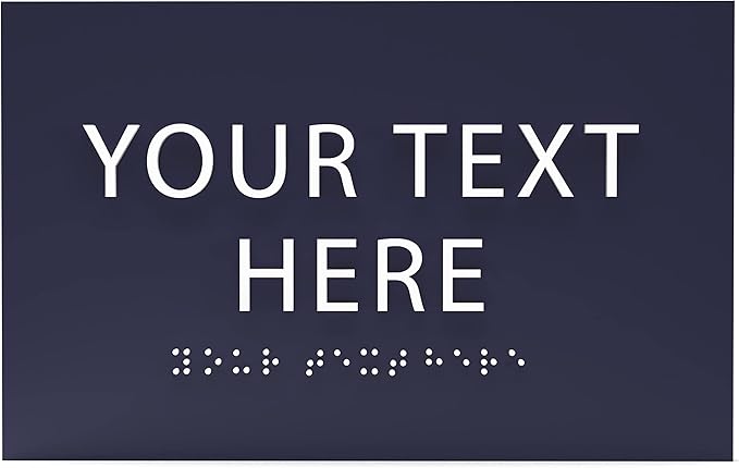 ADA CENTRAL SIGNS - 6" X4" Personalized Custom Sign- Tactile Graphics Grade 2 Braille Text | ADA Compliant Wall Mount Plastic Signs For Schools, Offices, Businesses, Apartments & Restaurants