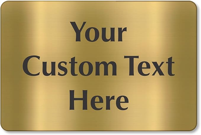 SmartSign Custom Brass Sign - 12" x 18", 40 mil REAL Bugle Brass Metal, Personalized Name Door Sign, Heavy-Duty Premium Engraved Door/Wall Mount Plaque for Business/Office, Gold and Black