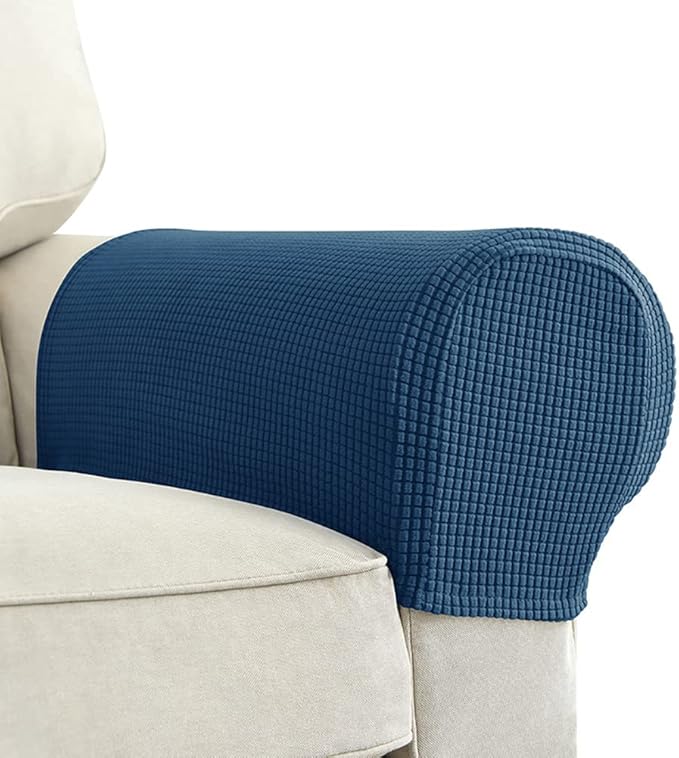 Chaexii Premium Polyester Sofa Arm Cover, Scratch Resistant Protector Covers, Washable, Elastic Armrest Covers for Square/Curved/Sloping Couch Armrests, 2Pcs (Baolan)