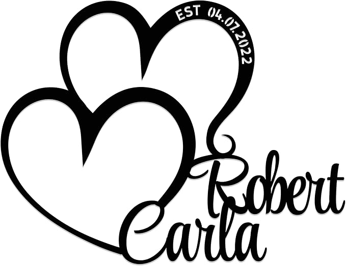 Personalized Valentines Metal Wall Sign, Custom Infinity Heart Love Couple Name Sign, Valentine's Wedding Gifts for Couples, Metal Engagement Sign, Home Decoration, Gift for Anniversary