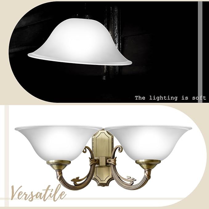 Huquary Lamp Glass Shades for Floor Lamp Elegant Cover Light Fixture Shade Light Fixture Replacement(12.2 x 4.92 x 1.65 Inch,White)