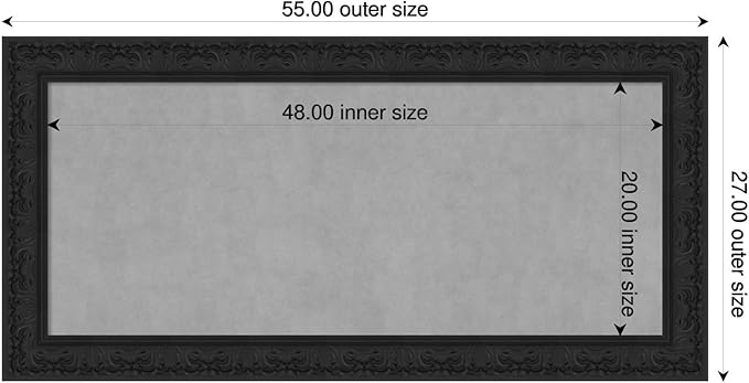 Amanti Art Black Framed Magnetic Board 27x55 Oversize Vision Board for use with Magnets, 100% Metal Sheet to Display Items as Office Decor or for Home Organization in mudroom, Kitchen or Kids Room