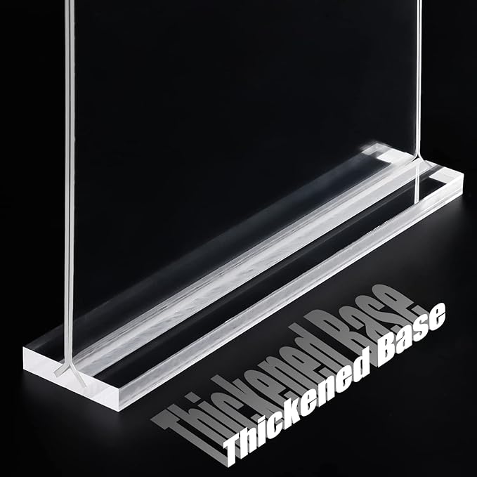 xydstay 6pack Acrylic Sign Holder 8.5 X 11, Vertical T Shape Clear Plastic Menu Holder, Unbreakable Table Sign for Restaurant, Office, School, Store and Home Use