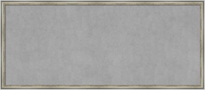 Amanti Art Silver Framed Magnetic Board 22x50 Oversize Vision Board for use with Magnets, 100% Metal Sheet to Display Items as Office Decor or for Home Organization in mudroom, Kitchen or Kids Room