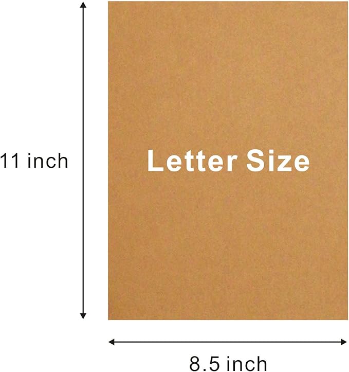 COLOURFUL US 120 Sheets Kraft Paper Letter Sized (8.5x11 inches) 120 GSM (45LB) Brown Stationery Paper - Brown Craft Paper Sheets for Arts Crafts,Office, Laser and Inkjet Printer Compatible
