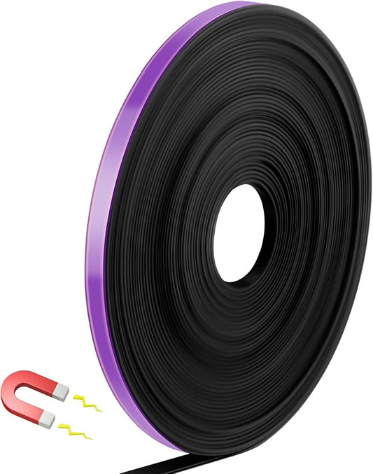 AmazingSpark Magnetic Tape Roll Thin Strips, 0.39 Inch x 33 Feet Magnetic Board Dividers Whiteboard Graphic Decorative Tape Marking Line for Classroom Office Art Accessories(Purple)