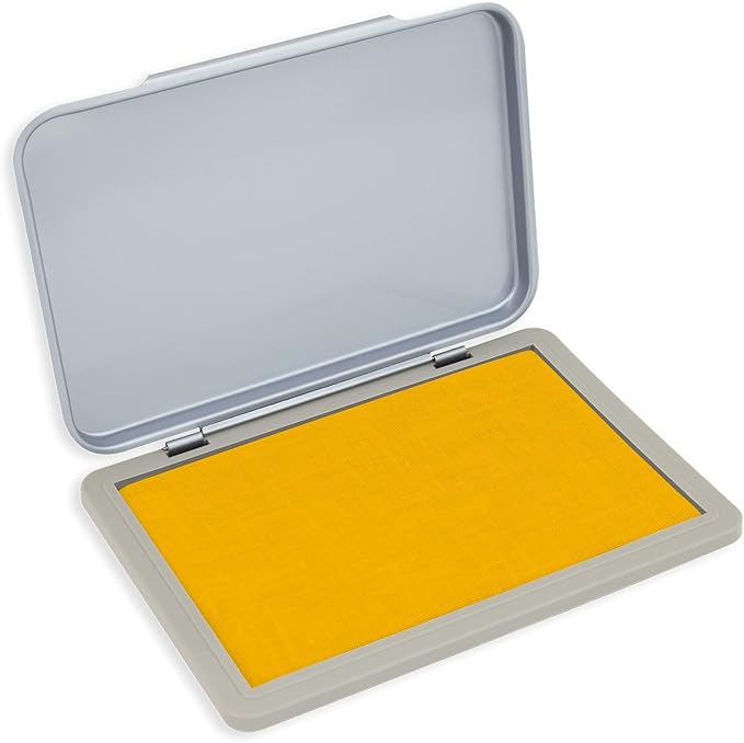 Metal Case Stamp Pad Medium Size, Dark Yellow Color - Size: 3" x 4" - Choose from 15 Ink Colors