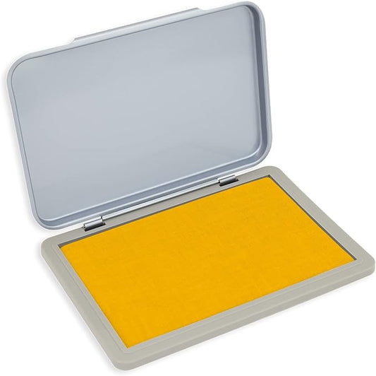 Metal Case Stamp Pad Medium Size, Dark Yellow Color - Size: 3" x 4" - Choose from 15 Ink Colors