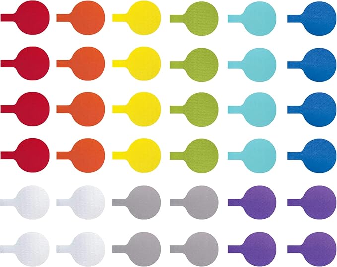 Cable Labels - Wrap-It Storage - Circles, Multi-Color (36-Pack) - Color Coded Labels for Organizing, Wire Tags Write on Surface for Labels for Charging Cords and Electronics