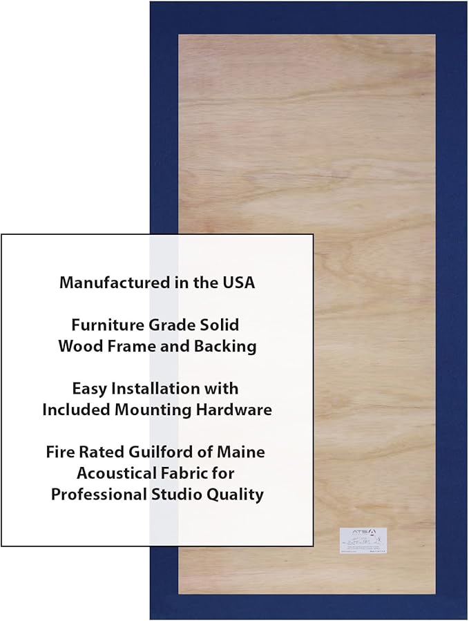 ATS Acoustics Home Office Residential Acoustic Treatment Room Kit Sound Absorbing Acoustic Panel 6 Pack for 50-100 Sq Ft (Deep Ocean)