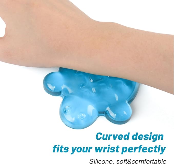 Lucocia Silicone Gel Mouse Wrist Rest,Cute Turtle Shape Ergonomic Elbow Mouse Rest Wrist Pad,Comfort Support for Typing and Gaming-Blue