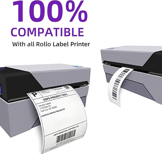 AveneMark 12 Rolls Direct Thermal Label 2.25" x 4" Shipping Labels for Mailing, Postage, Address, Perforated & Compatible with Zebra Desktop Printers & Rollo Desktop Label Printer (350 Labels/Roll)