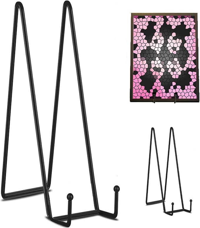 Decolore 3 Pack 16 Inch Black Plate Stand for Display Large Display Easel Table Top Easel for Picture, Decorative Plate, Book, Posters and Plaque