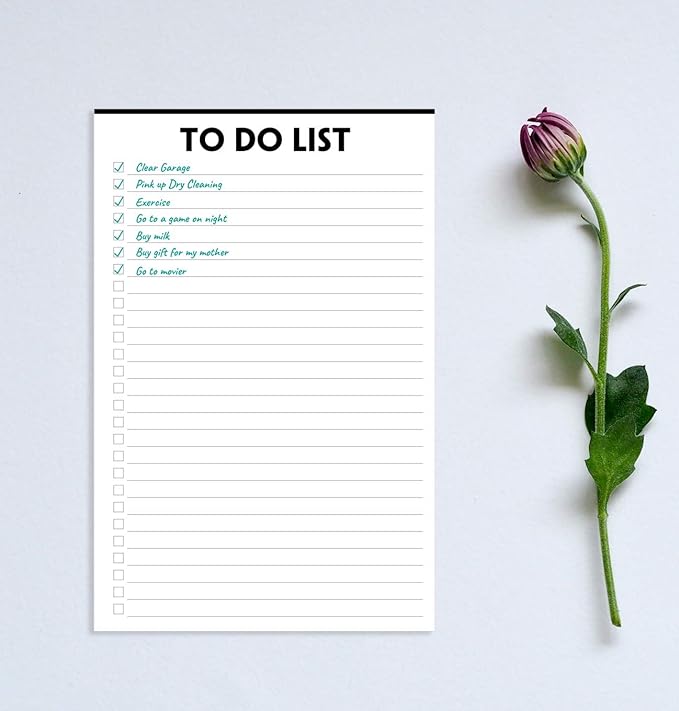 Nokingo To Do List Notepad - 5.5"x8.2", 50 Sheets, To Do Notebook with Check List Organizing, Tear Off, Simple Script, College Ruled To Do Planner for Daily Task