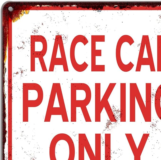 Car Room Wall Decor Vintage Metal Sign RACE CAR PARKING ONLY Signs For Boys Room Bedroom Garage Man Cave Art 12x8 Inches(Picture style-b-17)
