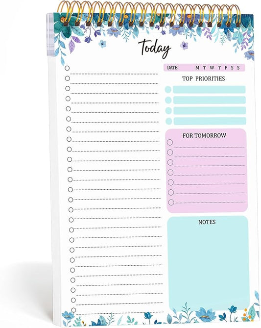 Thboxes 60 Pages To Do List Notepad, 6.7” X 9.8” To Do List Notebook Tear Off for Work Woman & Man Task Planner Notebook for Office School Task Checklist Pad Blue