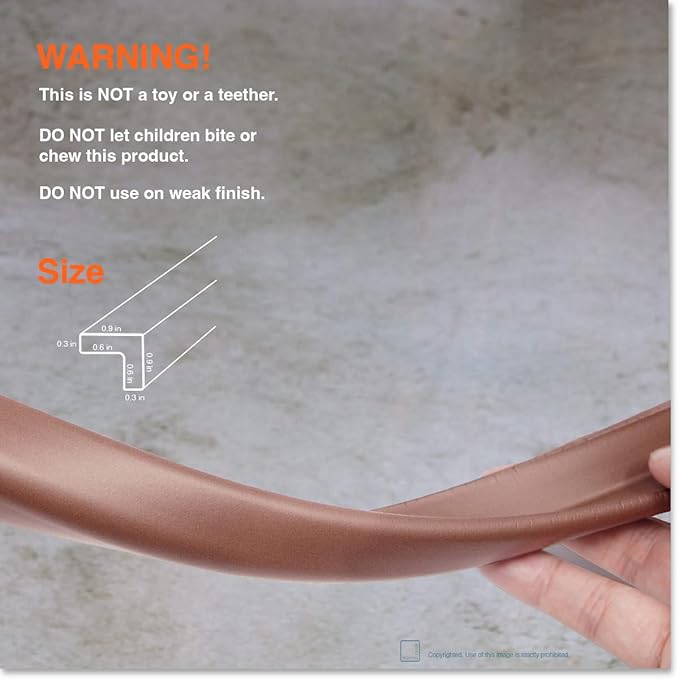 Roving Cove Slim-Fit Edge Protector for Baby Proofing (9ft Small Edge Only), Soft Rubber Foam Furniture Edge Bumper Guard, Desk Edge Cushion, 3M Adhesive, Coffee Brown